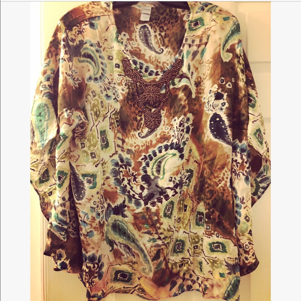 🔴 Chico’s Poncho Style Blouse